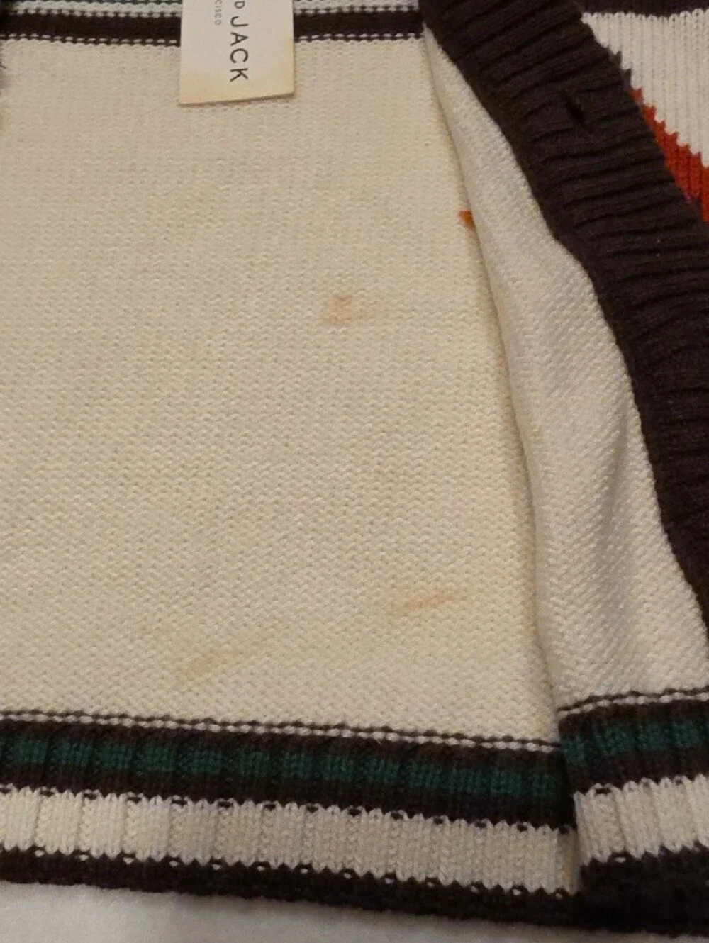 Janie and Jack Cream, Brown & Red Horse Intarsia Shawl Cardigan